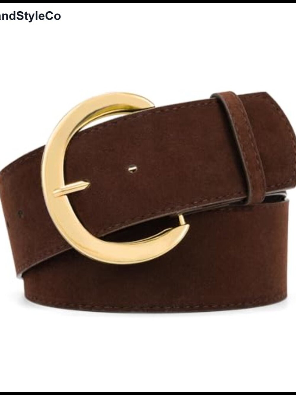 Women Wide Suede Belt Chunky Gold Buckle Waist Cinch Dress Belt